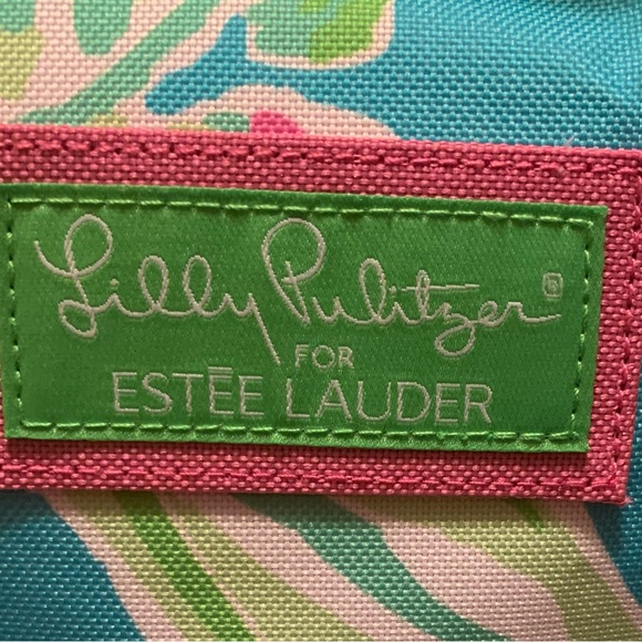 LILLY PULITZER for Estee Lauder Tropical lemon print canvas tote bag VVGUC+++ - Picture 2 of 9